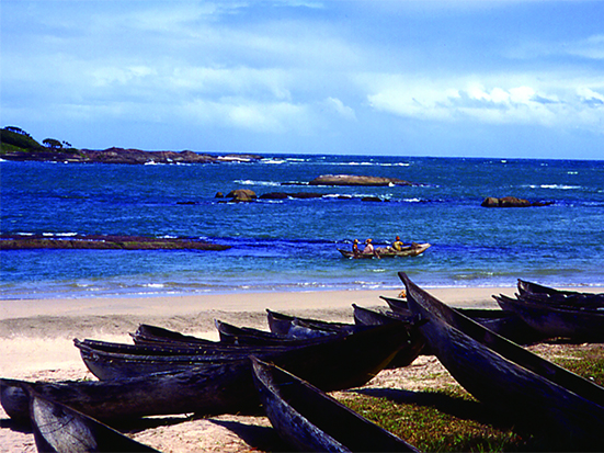 Dugout canoes near Fort-Dauphin. Photo Didier Mauro